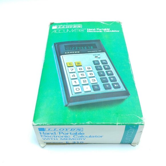 VTG Lloyd's Accumatic Electronic Calculator E 310 Case &‎ Box Rare TESTED WORKS - Picture 5 of 6